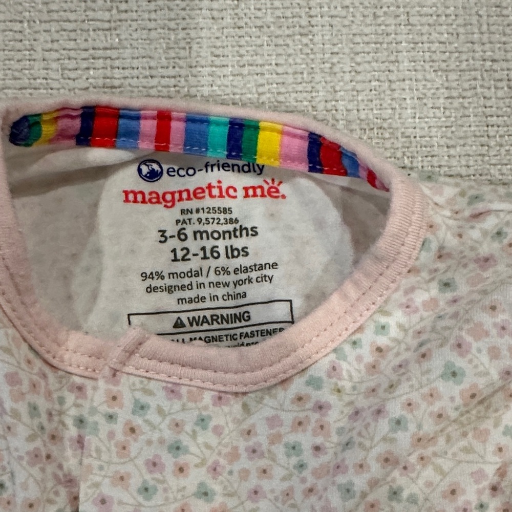 Magnetic Me Pink Floral Footie PJ - Picture 2 of 5
